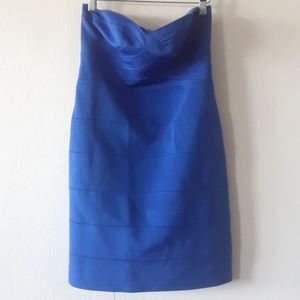 Blue tube mini dress